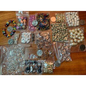 Massive Assorted Beads For Jewelry Making & Craft Projects – Mixed Styles & Colo